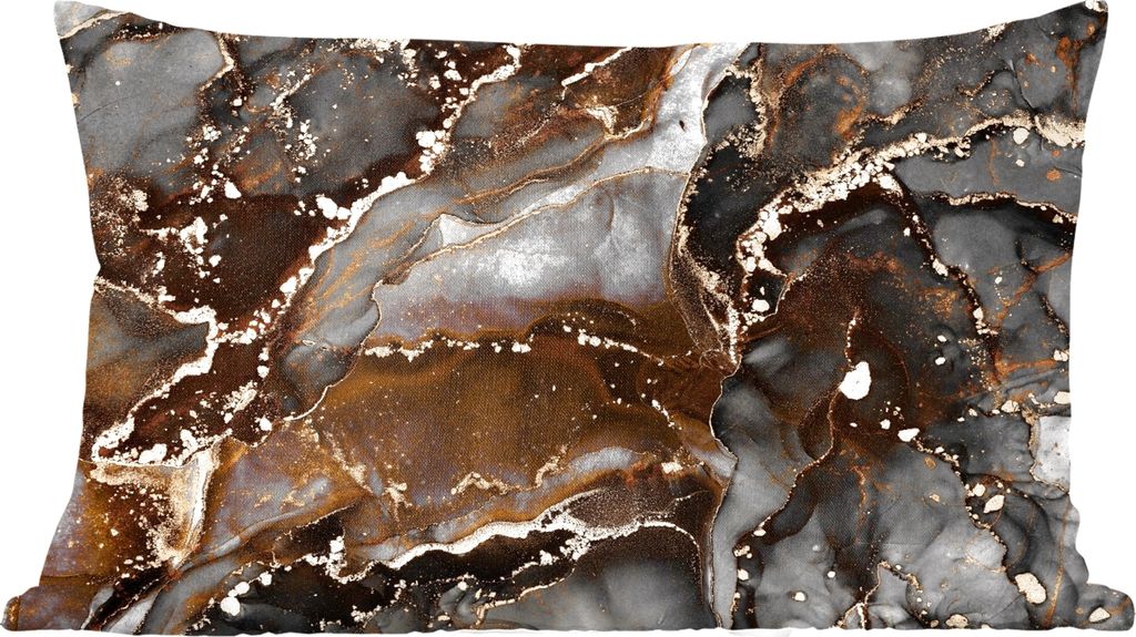 MuchoWow Zierkissen Sofakissen Wohnzimmer Dekokissen 60x40 cm Marmor - Gold - Glitzer - Luxus - Kopfkissen - Polster mit Foto