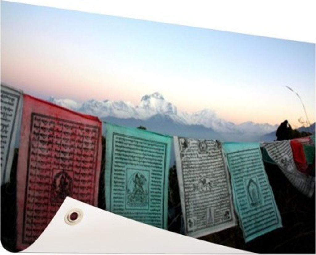Gartenposter - 60x40 cm - Buddhistische Gebetsfahnen - Modernes Wandbilder