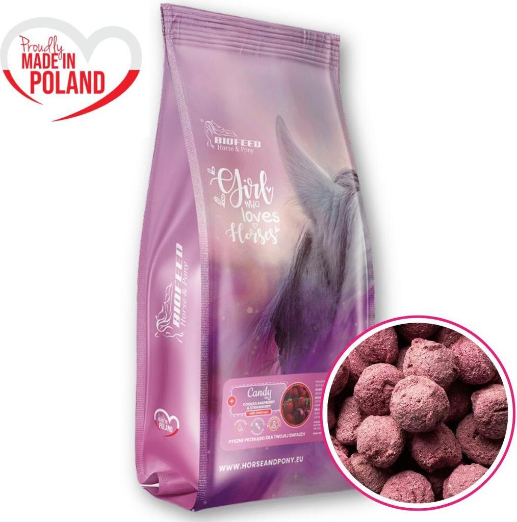 Biofeed Pferdeleckerlis Ergänzungsfutter Pferd Mit Rote-Bete, Himbeeren Und Erdbeeren Für Pferde Und Ponys 1 Kg