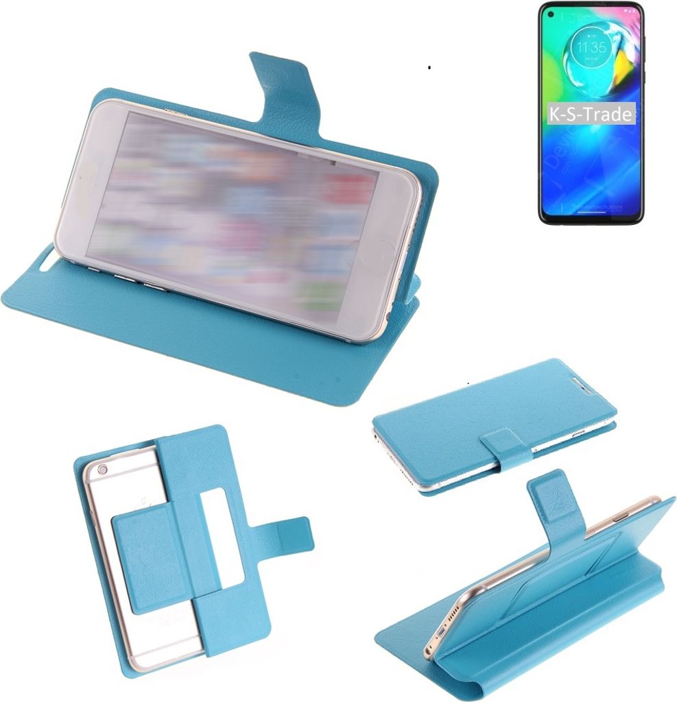 K-S-Trade Schutzhülle Handyhülle kompatibel mit Motorola Moto G Power Flip cover Handy case Smartphone Klapphülle blau
