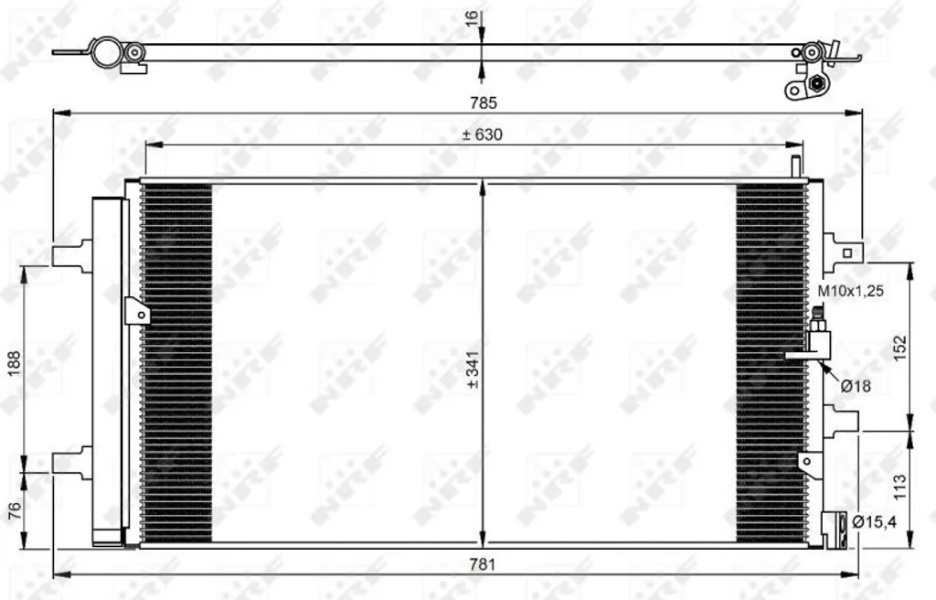 NRF 350069 Condenseur clim avec sécheur 8R0260401D pour Audi A6 C7