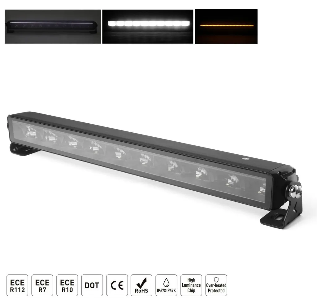 Barre LED pour 4x4 et camion 54,5 cm 22 pouces éclairage de nuit 12V 24V