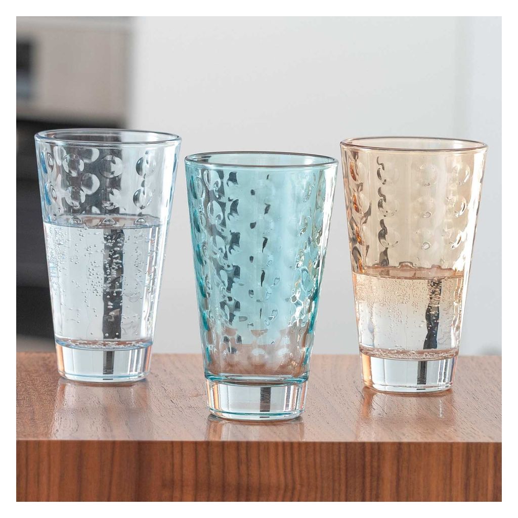 Lot De 6 Verres à Eau Colorés Leonardo Optic - Lavables Lave-Vaisselle, 215 Ml, Multicolore