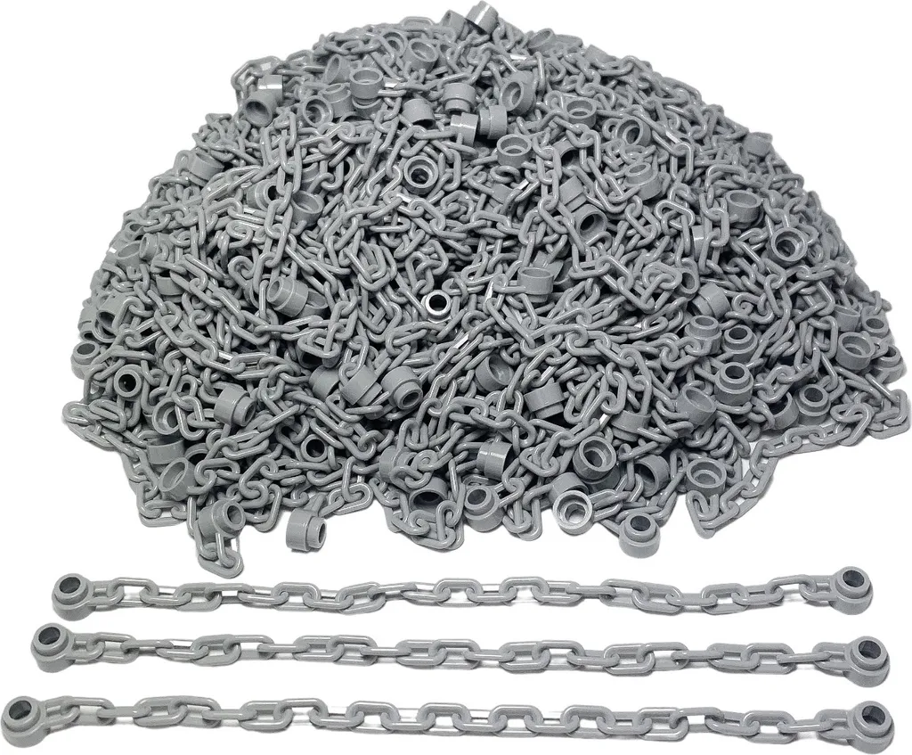 LEGO 30104 Chaînes pour MOC et Dioramas - Lot 100 Gris Clair Neuves