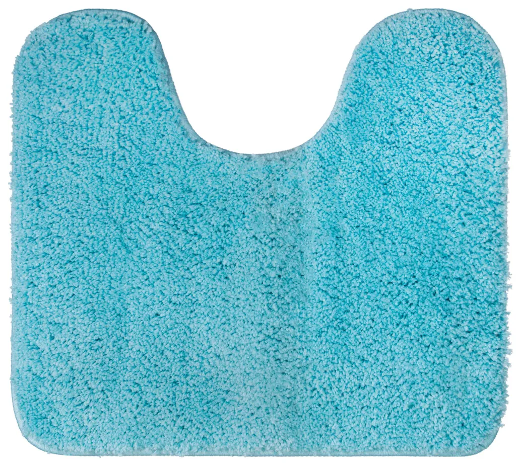 Tapis de toilettes turquoise 45x50 cm avec découpe en microfibre douce