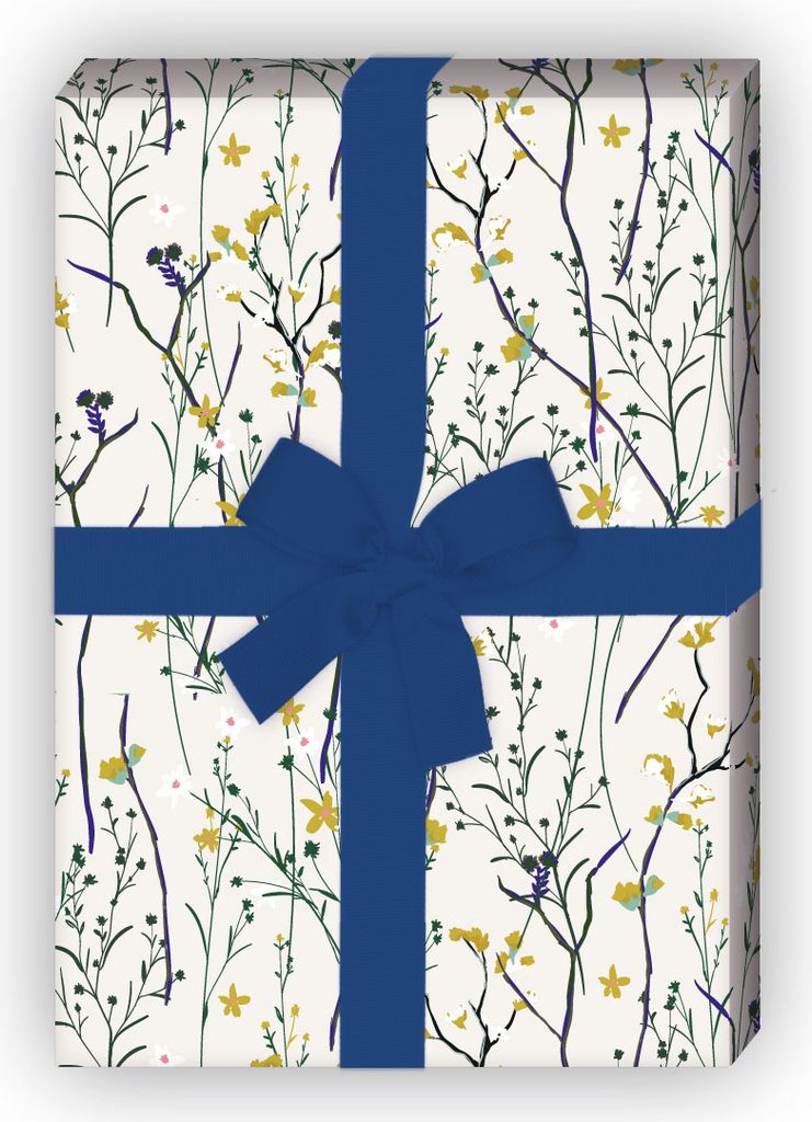 Zartes Natur Geschenkpapier mit Gräsern, beige - G11626, 32 x 48cm