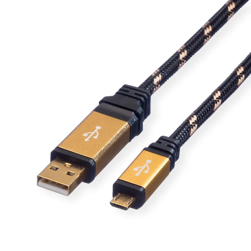Câble de données Micro USB ROLINE GOLD 1,8m pour tablette et smartphone