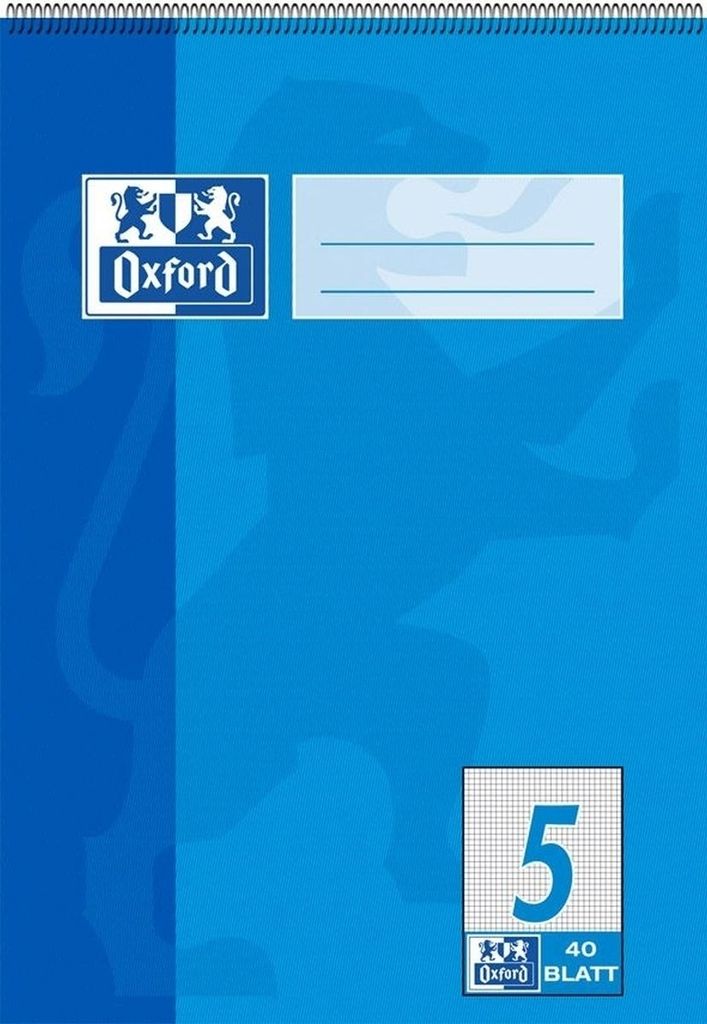 Spiralschulblock A5 40 Blatt 70g/qm Lineatur 5 Packung mit 10 Stück