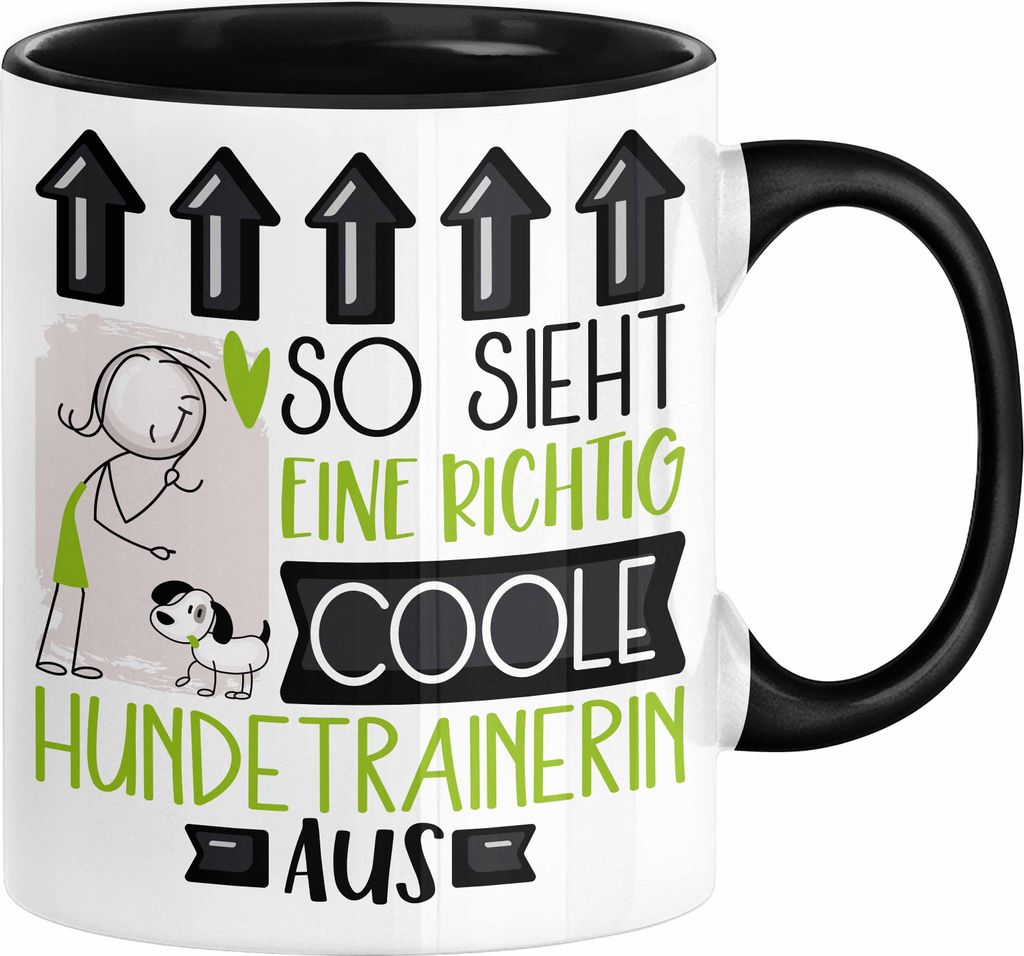 Hundetrainerin Geschenk Tasse Lustig Geschenkidee für Hundetrainerin Geburtstag So Sieht Eine Richtig Coole Hundetrainerin Aus Frauen Spruch (Schw...