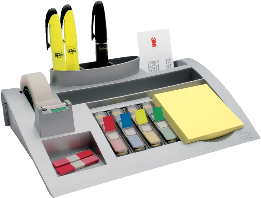 Organiseur de bureau Post-it C50 métallique argent - Rangement Notes - 4