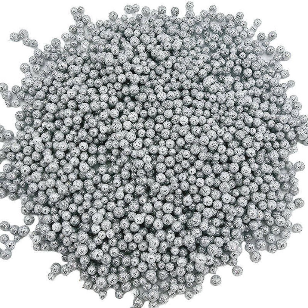 Kulki styropianowe brokatowe 2-3mm 10g - srebrne Zdjęcie produktu 