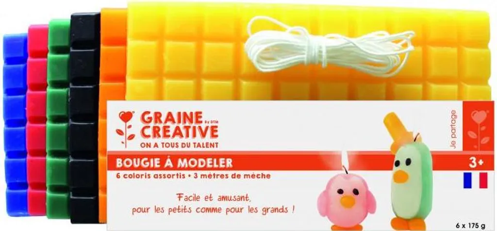 Réussir ses bougies sans fondre la cire : set modelage 6 pains 175g DIY