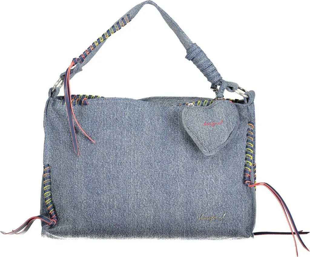 Sac à main bleu élégant pour femme avec petit porte-monnaie cœur amovible