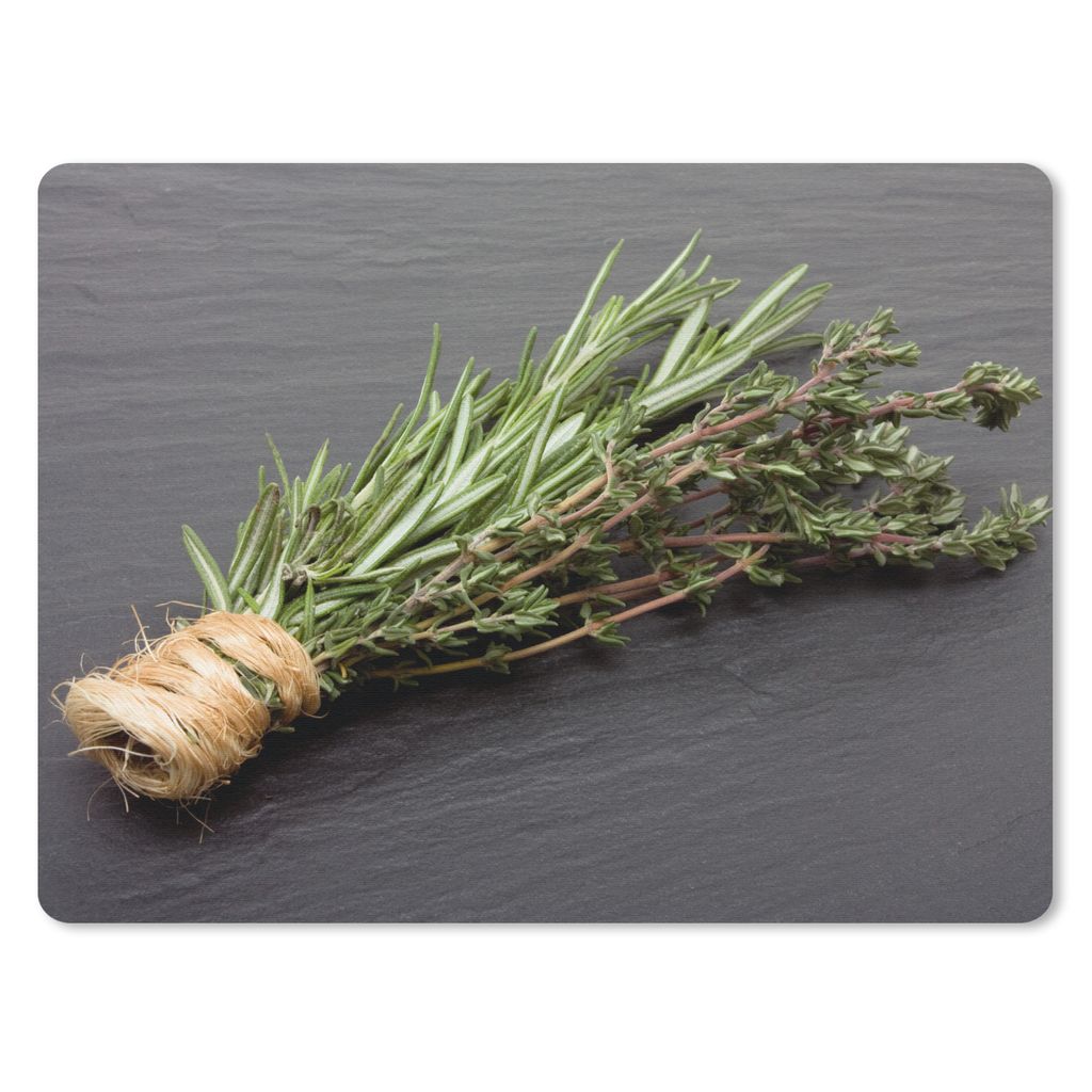 MuchoWow Mauspad Mousepad Thymian - Kräuter - Grün - Tisch - Küche - Stein 23x19 cm - Mousepads - Maus Mat - Pad - Mausunterlage - Schreibtisc...