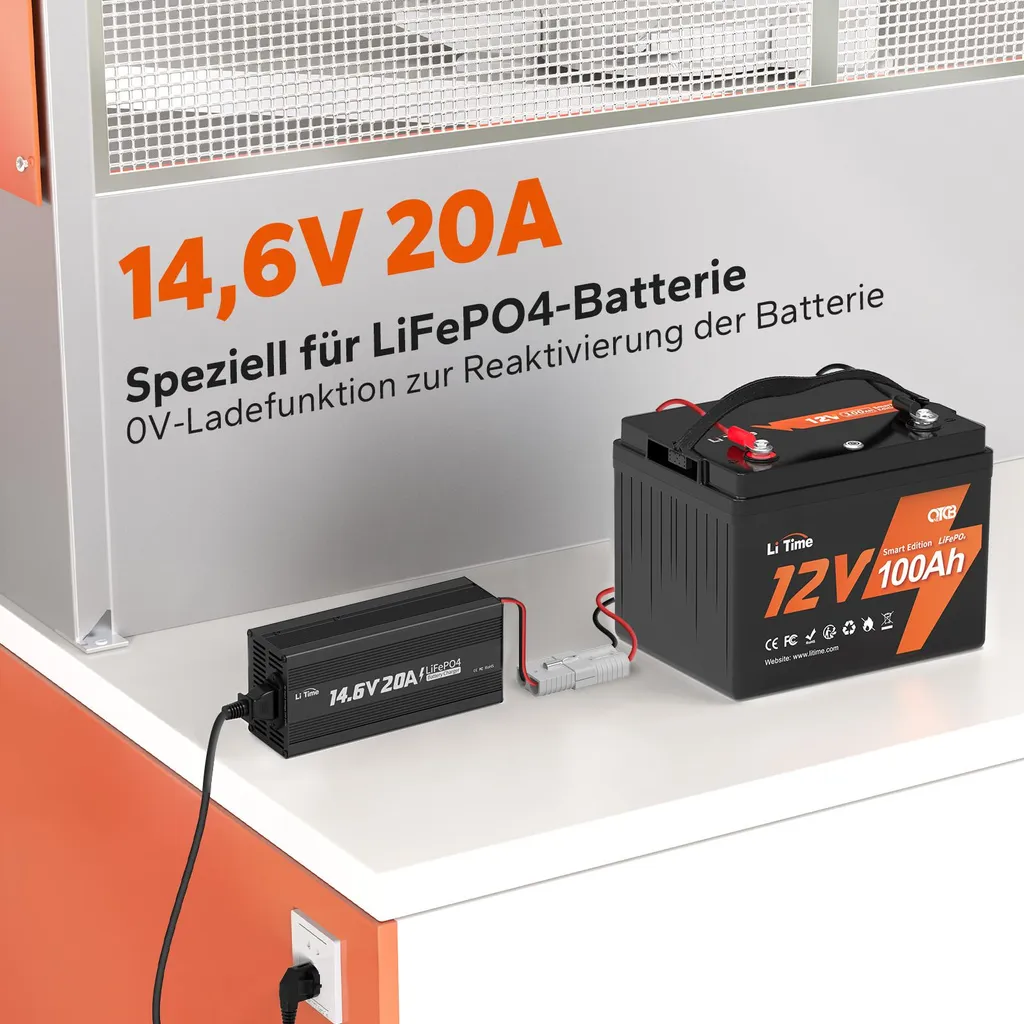Chargeur de Batterie Lithium 12V 20A LiFePO4 LiTime Haute Efficacité