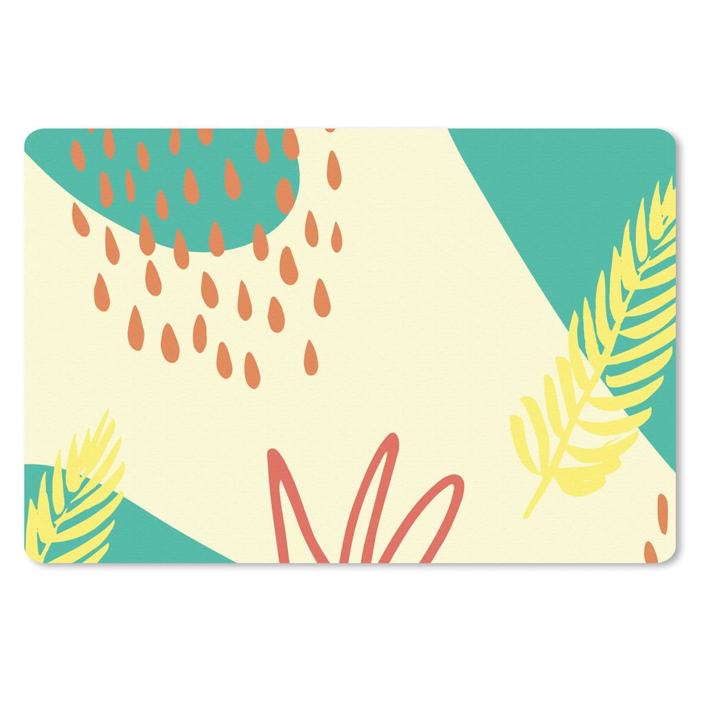 MuchoWow Schreibtischunterlage Sommer - Blätter - Pastell 60x40 cm - XXL Mauspad - Großes Mauspad