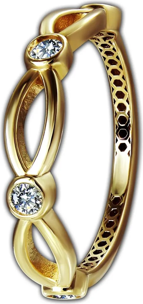 Bague torsadée or jaune 333 et zircons GoldDream D2GDR572Y58 Gr.58