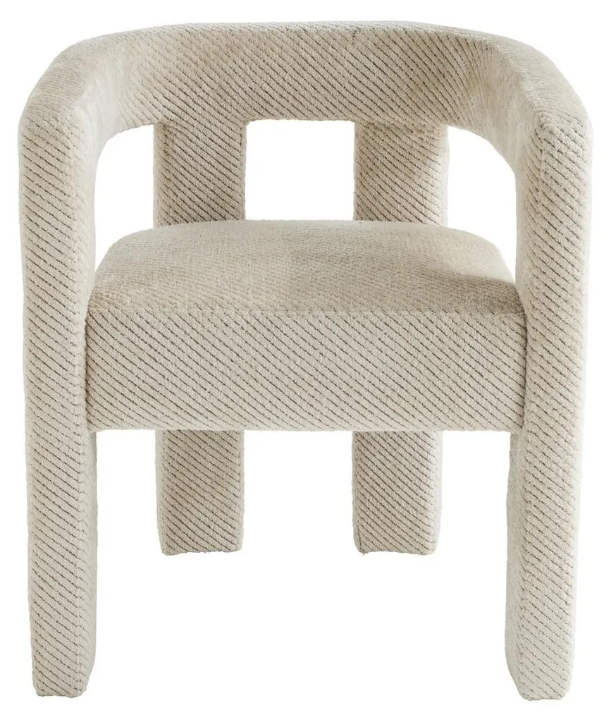 Fauteuil bridge en tissu écru L63 cm SIGNATURE finition Tapissier