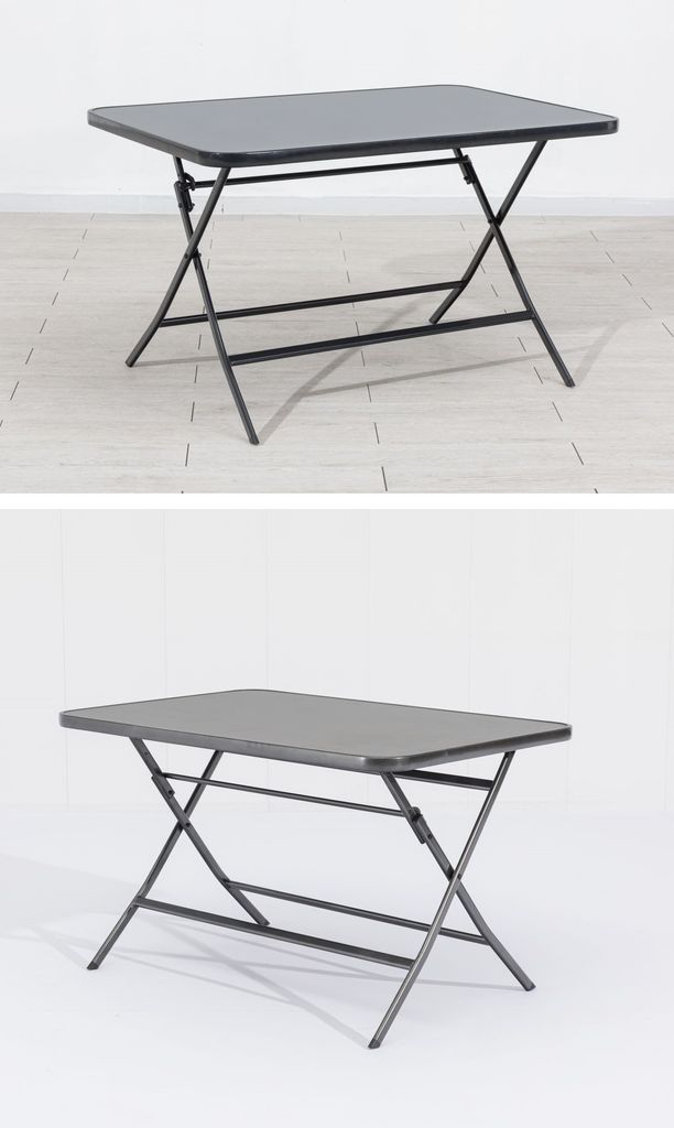 Gardissimo Kunststoff Klapptisch "Tara", Partytisch, höhenverstellbar für den Garten silber 120 x 80 x 72 cm (L x B x H)