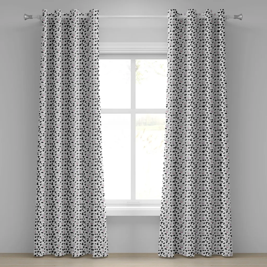 Rideau motif vache noir et blanc à œillets en tissu haute qualité