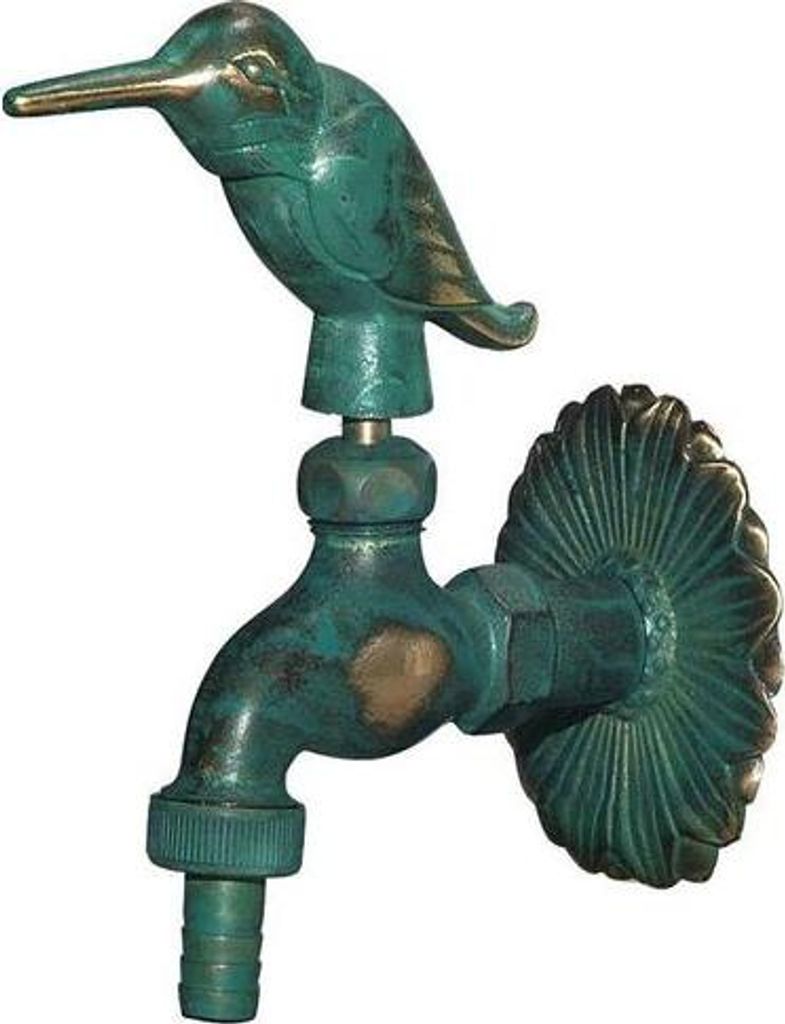 Js Nostalgie-Auslaufventil,Mit Sv Motiv:vogel,Dn15,1/2",Ms-Patin.