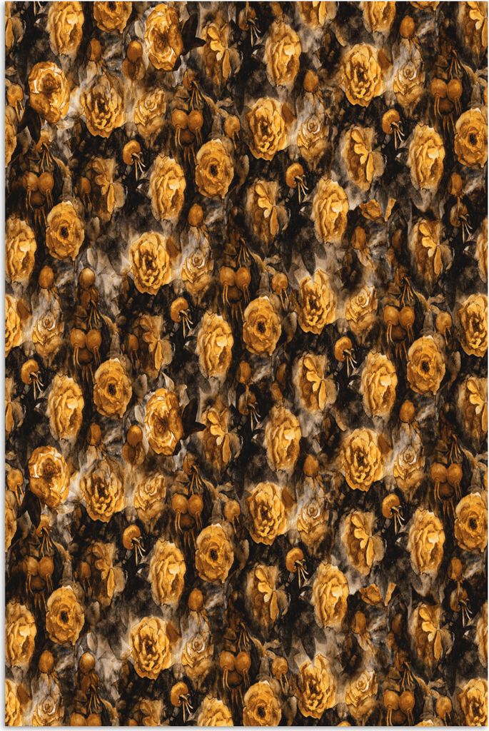 MuchoWow Poster Rosen - Aquarell - Gelb 40x60 cm - Plakate für die Wand - Poster Babyzimmer