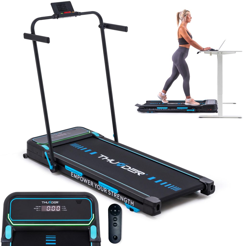 THUNDER Elektrisches Laufband | VIVA-PRO | 2 PS | 12 km/h | 15 Steigungsstufen | LED-Beleuchtung | Bluetooth | Klappbar | Heimtrainer | Fitnessge...