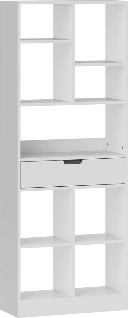 Bücherregal Standregal mit 9 Regalen, 1 Schublade, Aufbewahrungsregal mit Anti-Kippsicherung, Büroregal für Wohnzimmer, Büro, 60 x 26 x 158 cm,...
