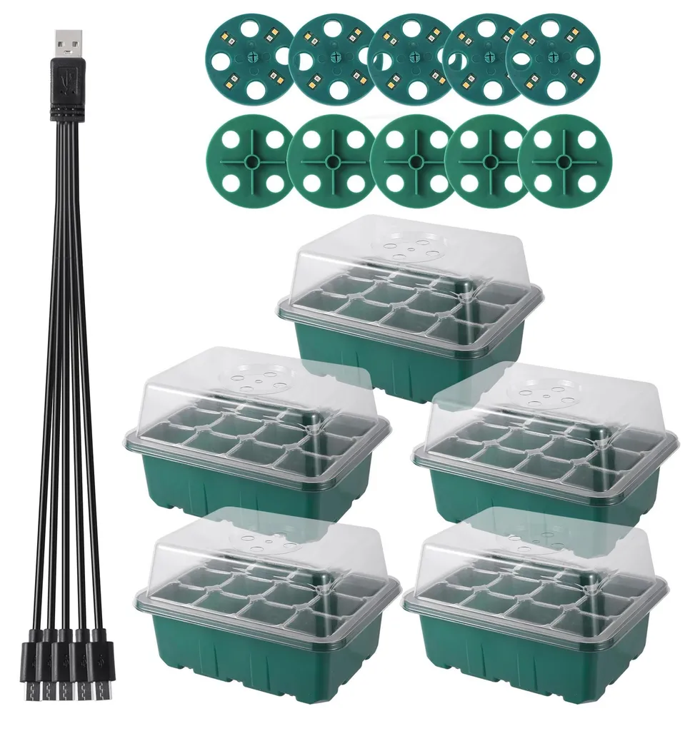 Kit de germination ventilé à 5 lampes LED pour croissance accélérée