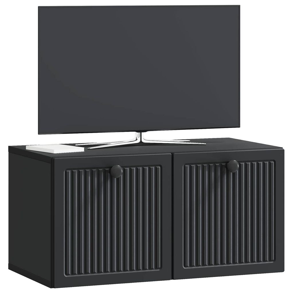 vidaXL Wandmontierter TV-Schrank Schwarz 59,5 x 31 x 30 cm