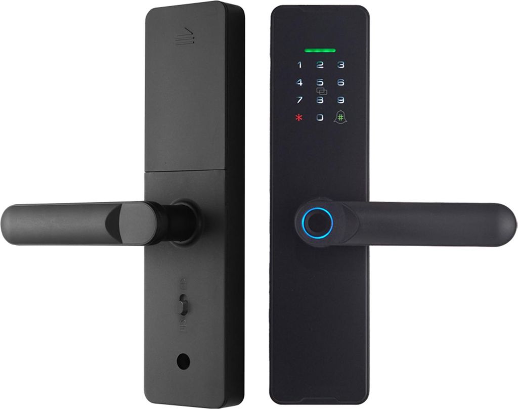 Smart Lock WiFi Keyless Entry Türschloss TY APP/Fingerprint/Passwort/Karte/Mechanischer Schlüssel Entriegelungsmethoden Türschloss für 35-60mm ...