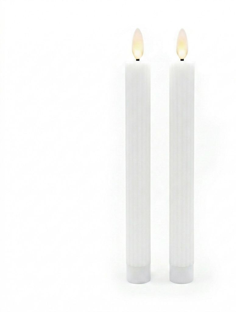 Relaxdays LED Stabkerzen, 2er Set, HxD: 25 x 2 cm, Produktbild 