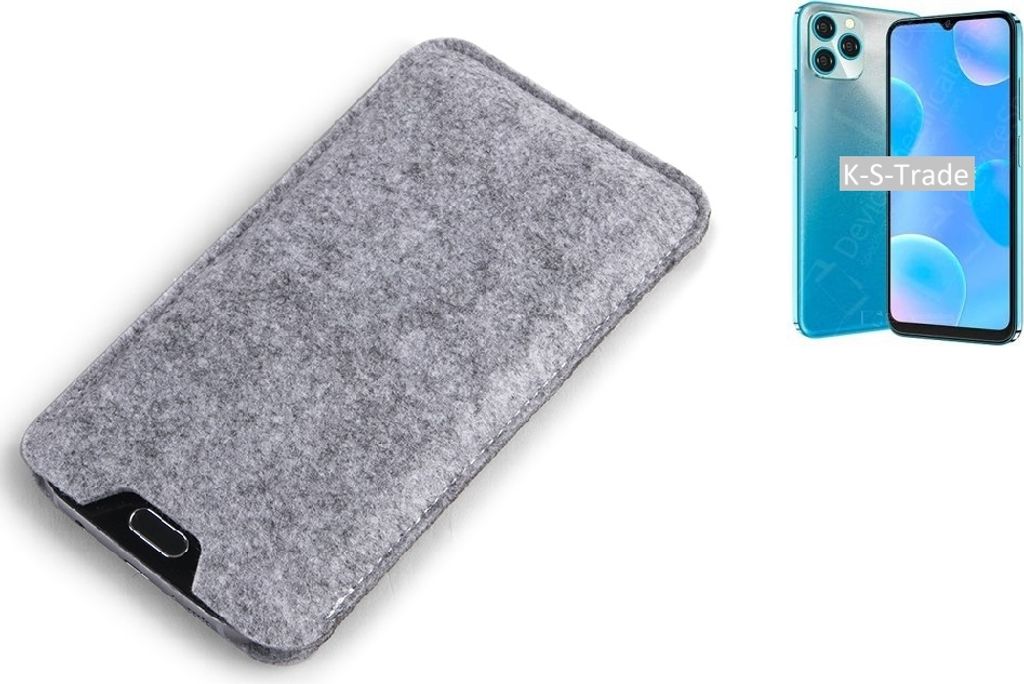 K-S-Trade Filz Handyhülle kompatibel mit Blackview A95 Schutzhülle Filztasche Filz Tasche Case Sleeve Handy Hülle Filzhülle grau