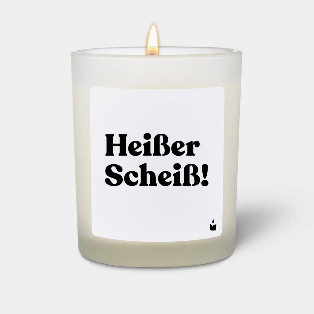 ChattyCandles Duftkerze Weiss Woody Heißer Scheiß!
