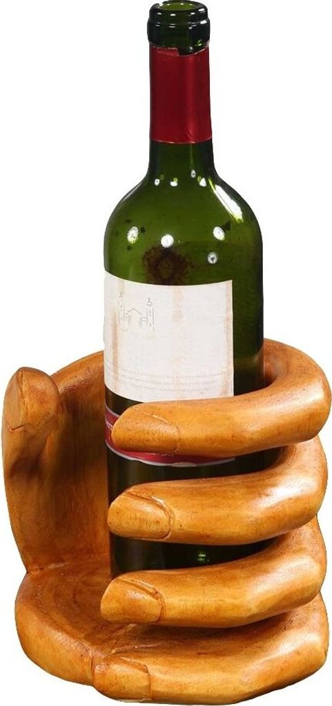 Flaschenhalter Weinflaschenhalter Hand Holz 15cm Natur