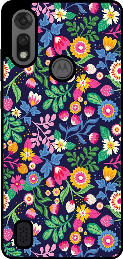 Smartphonica Handytasche Passend für Motorola Moto E6i / E6s 2020 mit Blumendruck - TPU Rückseite Abdeckung Fall Blumendesign