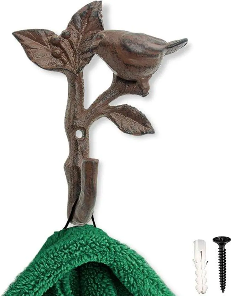 Support de rangement mural marron pour entrée et cuisine vintage