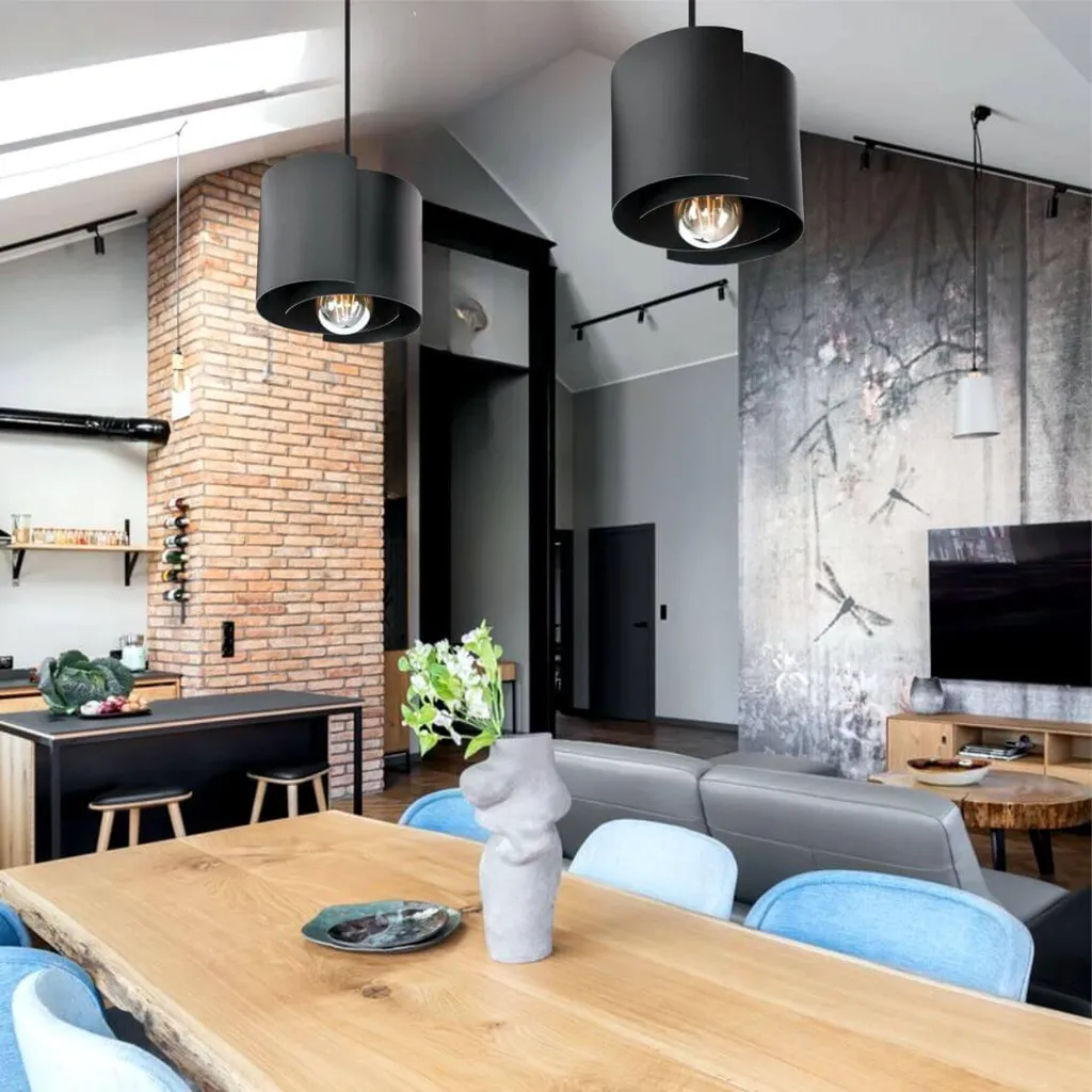 Éclairage Plafond Ajustable Noir HUGO 1 pour Espaces Sombres E27