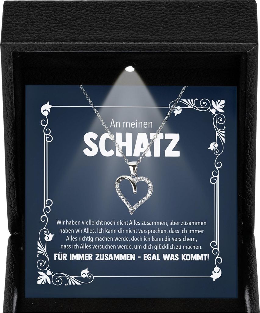 22Feels Damen Geschenk Ich Liebe Dich Kette - Silber 925/000 Herz Schmuck - Frauen Hochzeitstag Ehefrau Schatz Valentinstag für Sie Jahrestag Freu...