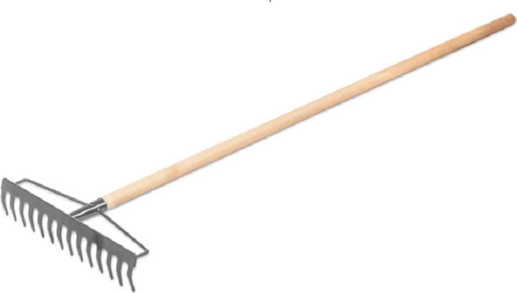 Gartenrechen Gartenharke Rechen Harke Rasenrechen Kohlestahl 16 Zinken/Grau -150cm
