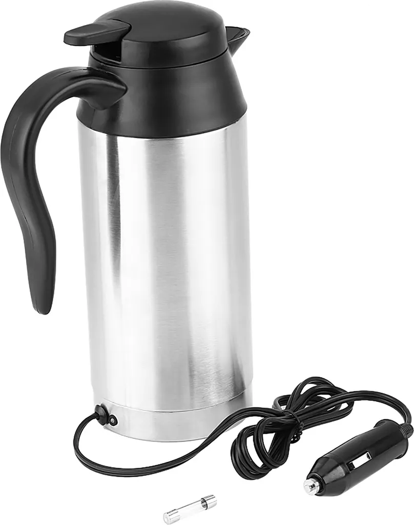 Gobelet chauffant 12V pour café chaud en voiture, mug inox 600ml voyage