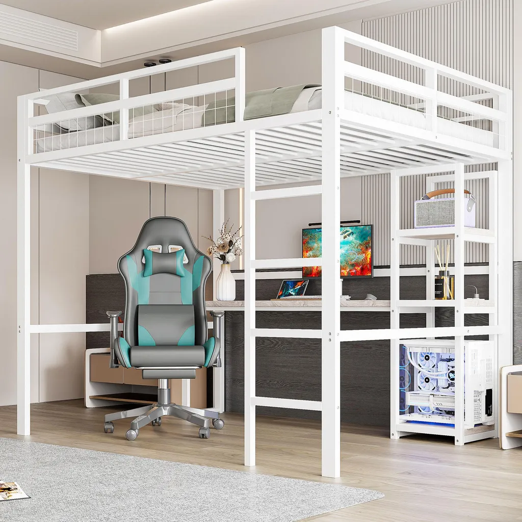 Lit Double en Hauteur 140x200 : Gagnez de l'Espace avec Bureau et USB