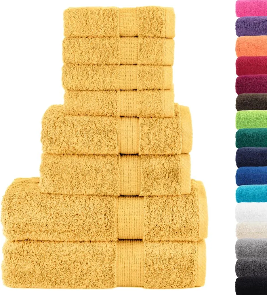Upgrade Bagno: Set 8 Asciugamani SOLUND Golden vidaXL 600g/m²