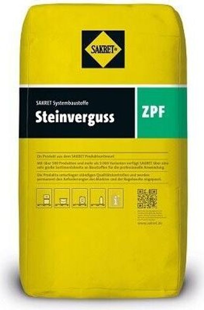 SAKRET Steinverguss ZPF grau 25 kg Produktbild 