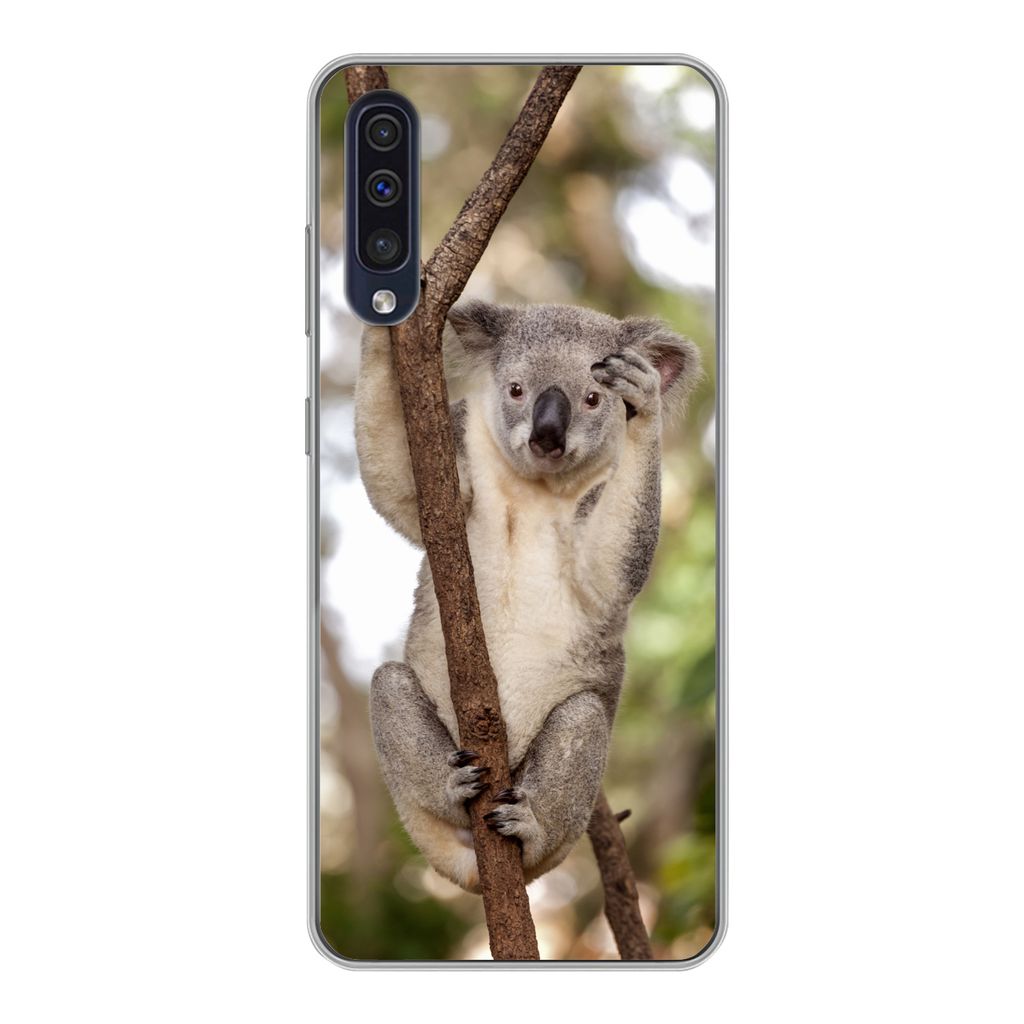 MuchoWow Handyhülle Schutzhülle Hülle für Samsung Galaxy A30s Koala - Äste - Tier - Kinder - Jungen - Mädchen Silikon Softcase Handy Hülle...