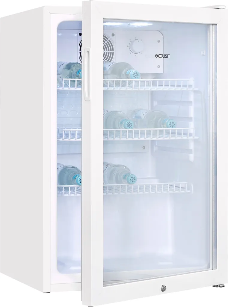 Réfrigérateur bouteilles EXQUISIT 118 L - 3 grilles Porte vitrée blanche