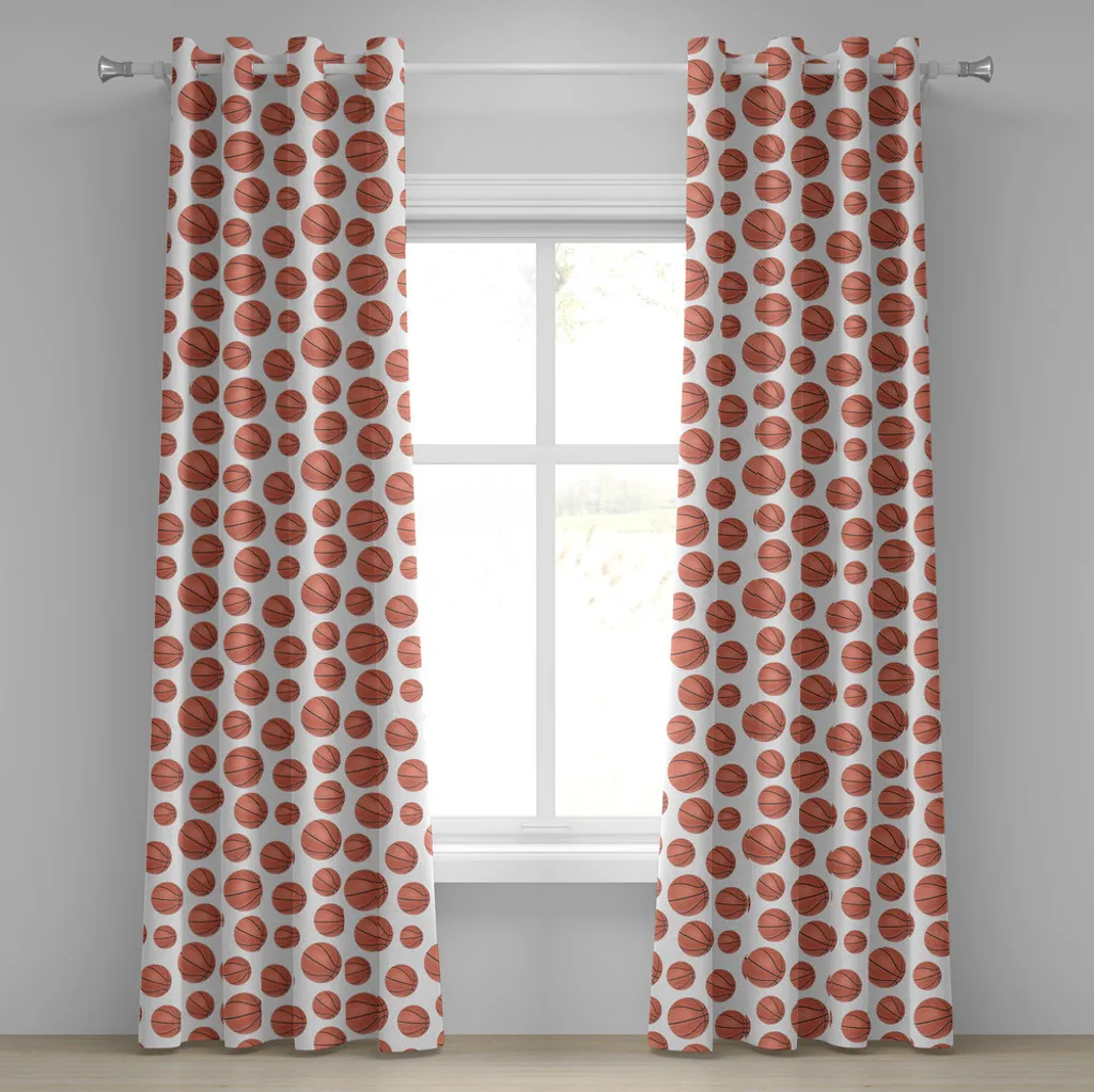 Rideau à œillets ABAKUHAUS Basketball motif ballon réaliste 280x175 cm