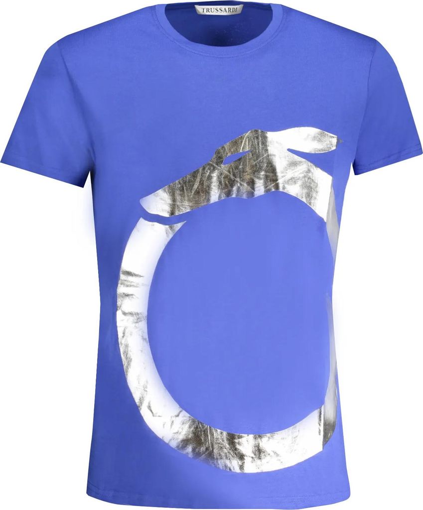 TRUSSARDI Kurzärmeliges Herren-T-Shirt mit Rundhalsausschnitt und Logodruck aus reiner Baumwolle Artikel TRU2MTS01, M, Cotone 100%