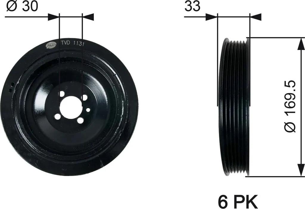 Poulie de vilebrequin pour Opel Astra H et Zafira B - Remplacement OE