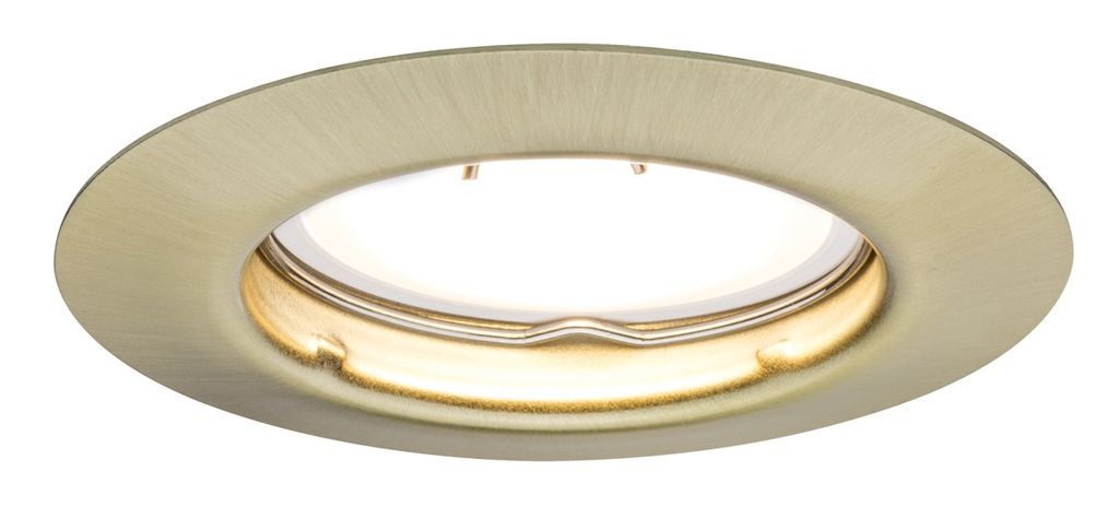 Nice Price LED Einbauleuchte Messing gebürstet rund starr 3W GU10 230lm warmweiß 3000K